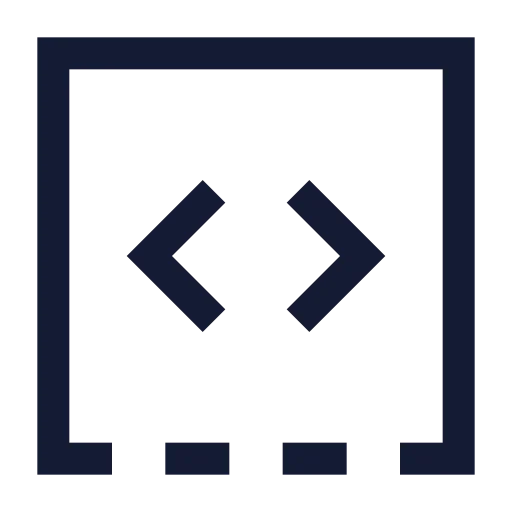 Square Dashed Bottom Code Icon in Stroke Sharp style