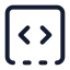 Squaredashedbottomcode icon with stroke standard style