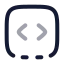 Squaredashedbottomcode icon with twotone rounded style