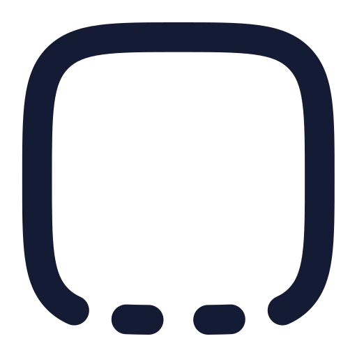 Square Dashed Bottom Icon in Solid Rounded style