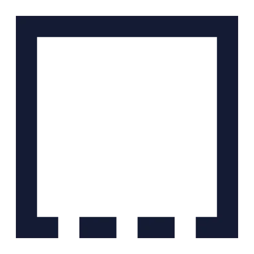 Square Dashed Bottom Icon in Solid Sharp style