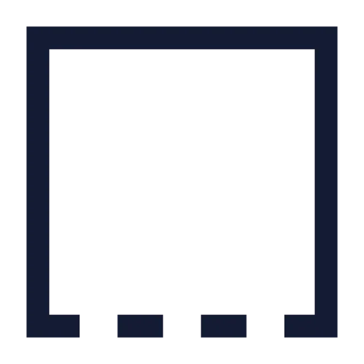 Square Dashed Bottom Icon in Stroke Sharp style