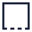 Squaredashedbottom icon with stroke sharp style