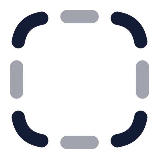 Square Dashed Icon in Bulk Rounded style