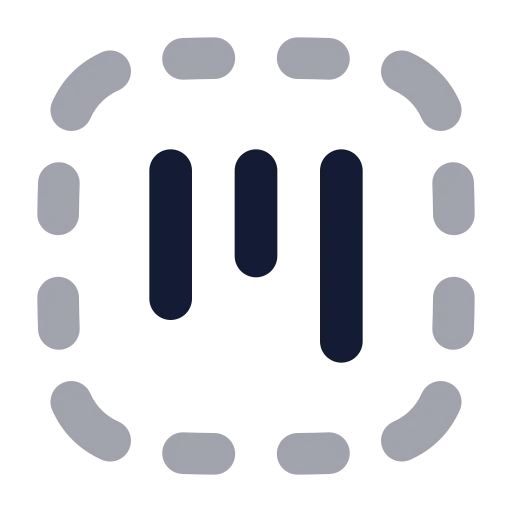 Square Dashed Kanban Icon in Bulk Rounded style