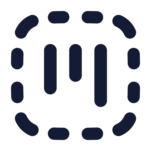 Square Dashed Kanban Icon in Solid Rounded style