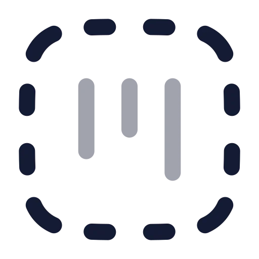 Square Dashed Kanban Icon in Twotone Rounded style