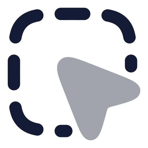 Square Dashed Mouse Pointer Icon in Bulk Rounded style