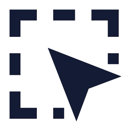 Square Dashed Mouse Pointer Icon in Solid Sharp style