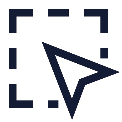 Square Dashed Mouse Pointer Icon in Stroke Sharp style