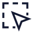 Squaredashedmousepointer icon with stroke sharp style