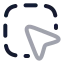 Squaredashedmousepointer icon with twotone rounded style
