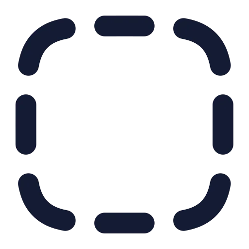 Square Dashed Icon in Solid Rounded style