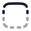 Squaredashedtopsolid icon with bulk rounded style