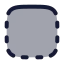 Squaredashedtopsolid icon with duotone rounded style