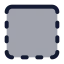 Squaredashedtopsolid icon with duotone standard style