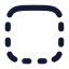 Squaredashedtopsolid icon with solid rounded style