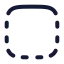 Squaredashedtopsolid icon with stroke rounded style