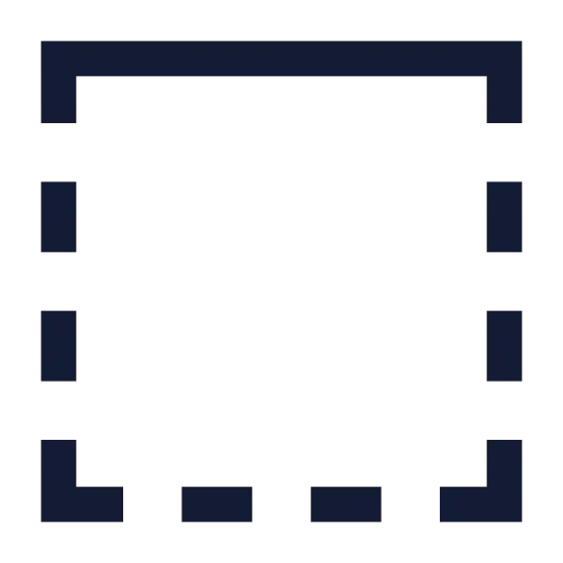 Square Dashed Top Solid Icon in Stroke Sharp style
