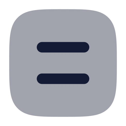 Square Equal Icon in Bulk Rounded style