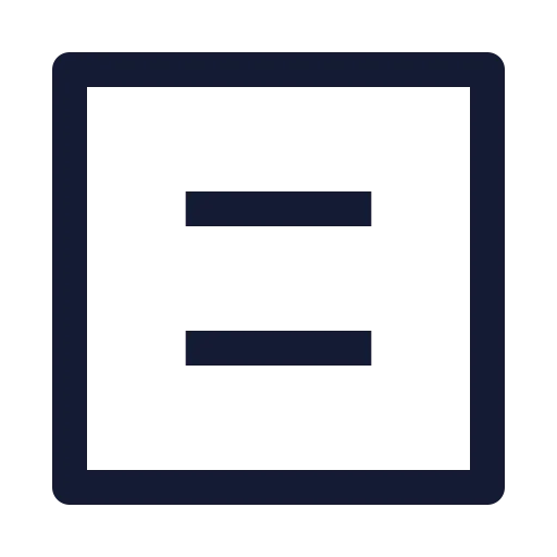Square Equal Icon in Stroke Sharp style