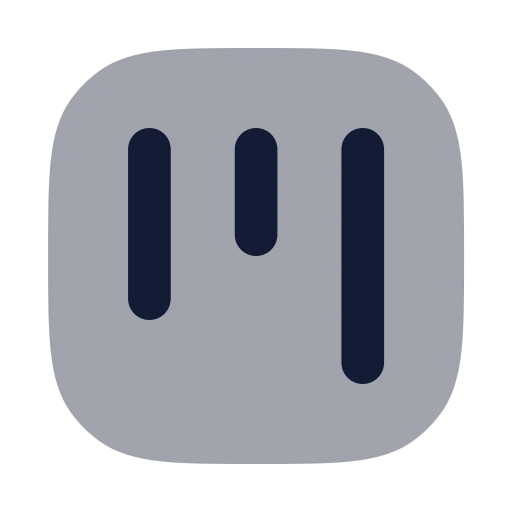 Square Kanban Icon in Bulk Rounded style