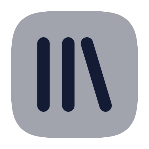 Square Library Icon in Bulk Rounded style