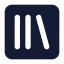 Squarelibrary icon with solid standard style