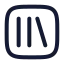Squarelibrary icon with stroke rounded style