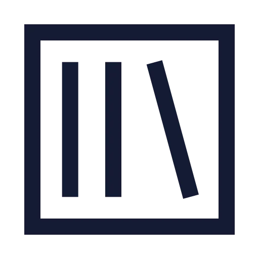 Square Library Icon in Stroke Sharp style