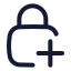 Squarelockadd icon with stroke rounded style