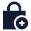 Squarelockadd icon with solid sharp style