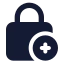 Squarelockadd icon with solid standard style