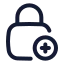 Squarelockadd icon with stroke rounded style