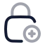 Squarelockadd icon with twotone rounded style