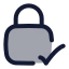 Squarelockcheck icon with duotone rounded style