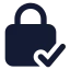 Squarelockcheck icon with solid standard style
