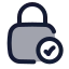 Squarelockcheck icon with duotone rounded style