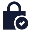 Squarelockcheck icon with solid sharp style