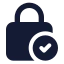 Squarelockcheck icon with solid standard style