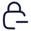 Squarelockminus icon with stroke rounded style