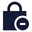 Squarelockminus icon with solid sharp style