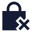 Squarelockremove icon with solid sharp style