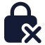 Squarelockremove icon with solid standard style