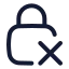 Squarelockremove icon with stroke rounded style