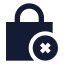 Squarelockremove icon with solid sharp style