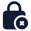 Squarelockremove icon with solid standard style