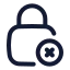 Squarelockremove icon with stroke rounded style