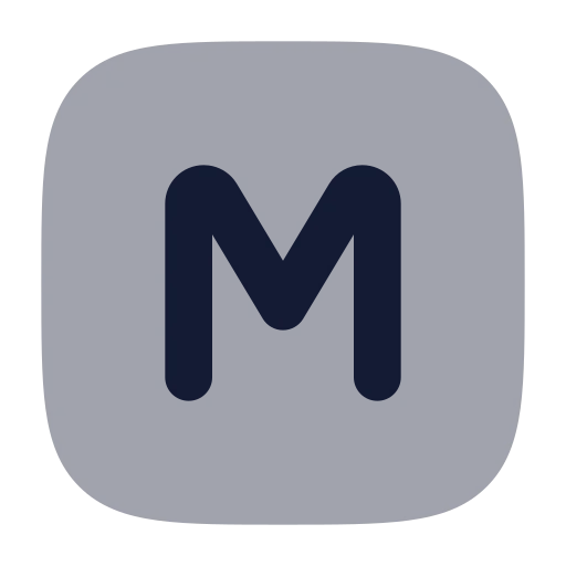 Square M Icon in Bulk Rounded style