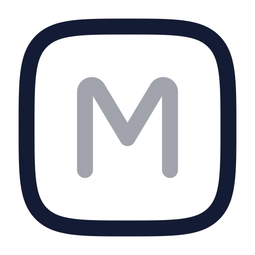Square M Icon in Twotone Rounded style